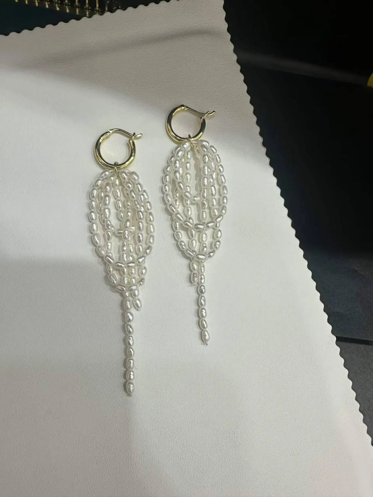 Natural Pearl Fringe Earrings