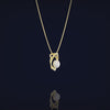 Luxury-lite geometric flower natural pearl necklace for women, versatile and suitable for all occasions. 925 silver pendant as a simple accessory, collar chain.