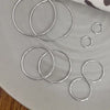 S925 Sterling Silver Plain Ring Earrings Women's Large Ring Ear Buckle Distinctive Fashion All-match Internet Celebrant Popular Earrings