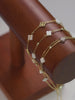 Black shell 14K Gold Plated 925 Sterling Silver Four-leaf Clover Double Anklet