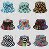 New European and American ins style plant print pattern fisherman hat for women, spring and summer outdoor sun protection and sunshade hat for men, bucket hat