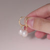 Cultured Freashwater Pear 925 Sterling Silver 14K Gold Plated French Versatile Earrings