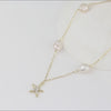 Freshwater Pearl 925 Sterling Silver 14K Gold Plated Starfish Anklet