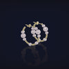 Cultured Freashwater Pear 14K Gold Plated 925 Sterling Silver Round beads With Pearls Earrings