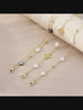 Black shell 14K Gold Plated 925 Sterling Silver Four-leaf Clover Double Bracelet
